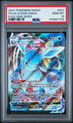 2021 Pokemon Sword & Shield Evolving Skies #041 Glaceon Vmax PSA 10