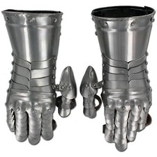 Medieval Templar Knight Gauntlets Functional Armor Polished Steel 18g Gloves