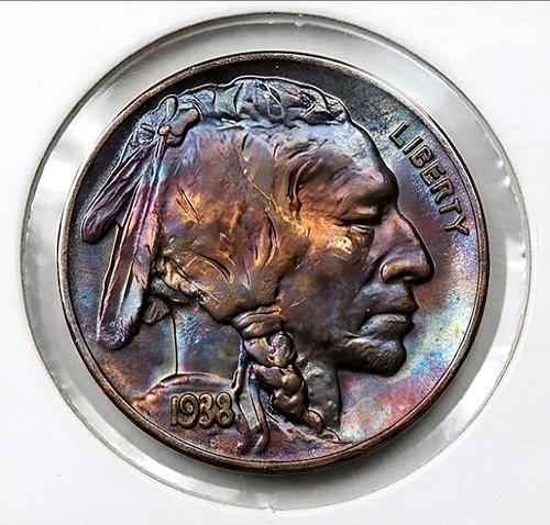 1938-D Buffalo Nickel GEM BU++ Wayte Raymond Monster Toner Full Horn Grade+🌈