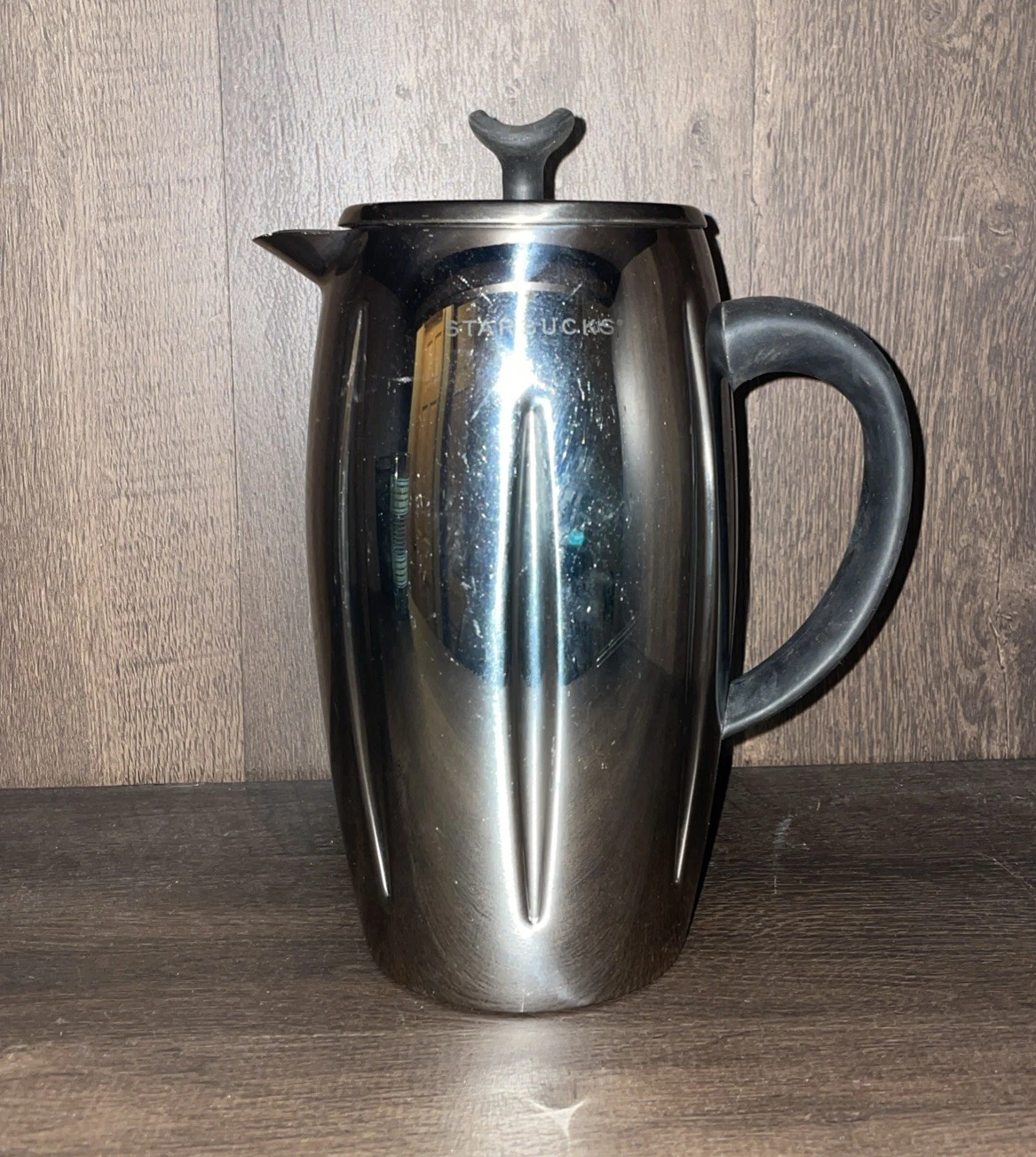 Starbucks Barista 2003 French Press Coffee Maker Pot Silver Stainless Steel