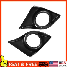 Pair Front Fog Light Lamp Cover Bezel Trim Black For 2011-2013 Lexus IS250 IS350