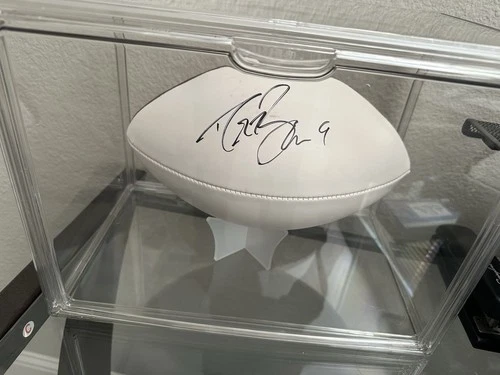Drew Brees Autographed Original NFL Football in Display Case
