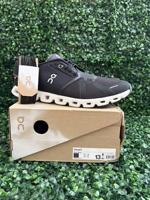 On Cloud 5 Swiss Engineering Men's Size 13 Black Running Shoes Sneakers Preowned