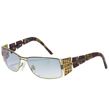 CAZAL Vintage Sunglasses Mod 90 Gold Plated Blue Lens Brown Frame Japan