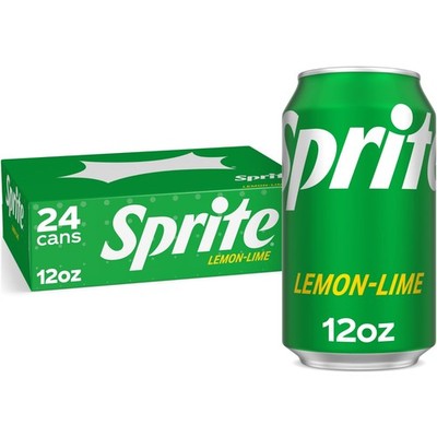 Sprite Lemon Lime Caffeine Free Soda Pop Cans, 12 fl oz, 24 Pack.