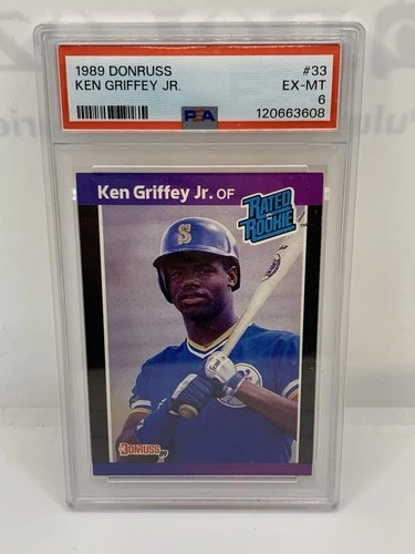1989 DONRUSS #33 KEN GRIFFEY JR. ROOKIE RC PSA 6