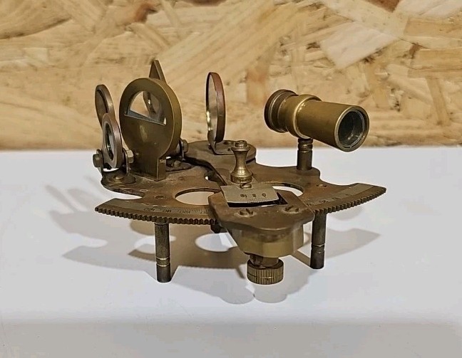 Vintage Nautical Sextant Replica With Wooden Storage Box — image 6