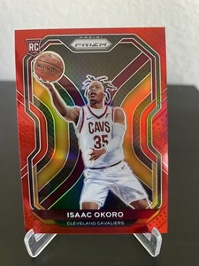 2020-21 Panini Prizm NBA Isaac Okoro Red Prizm RC #/299 Cleveland Cavaliers
