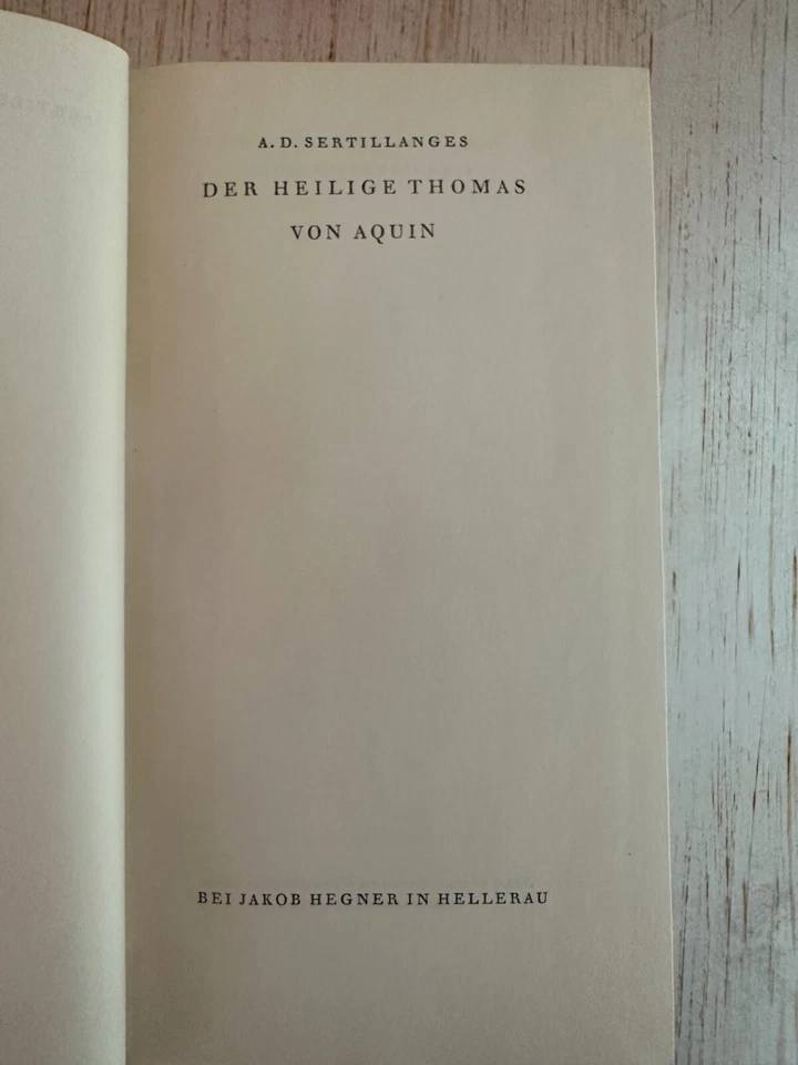 Sertillanges, "Der heilige Thomas von Aquin ", Hegner., 1928 - Bild 4 von 4