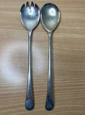 Vintage 2 Piece EPNS Sheffield England Silver Plate Flatware Salad Server Set