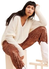 Free People Morelia Sequin Jogger Bronze NWT 148 Small