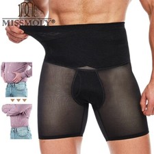 Mens Tummy Control Shorts High Waist Slimming Body Shaper Boxer Pants Briefs US