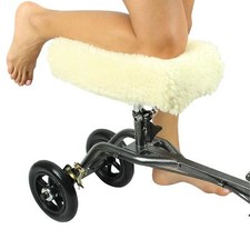 Vive Knee Walker Pad Cover - Plush Synthetic Faux Sheepskin Scooter Cushion
