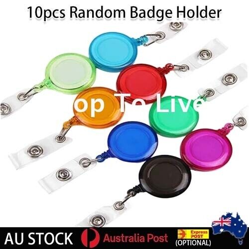 10x  Card Holder Retractable Badge Lanyard Clip Reel Chain Ring Security Pass - Picture 1 of 5
