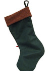 Vintage Christmas stocking with Santa and his bag of goodies Stars on top — photo 3