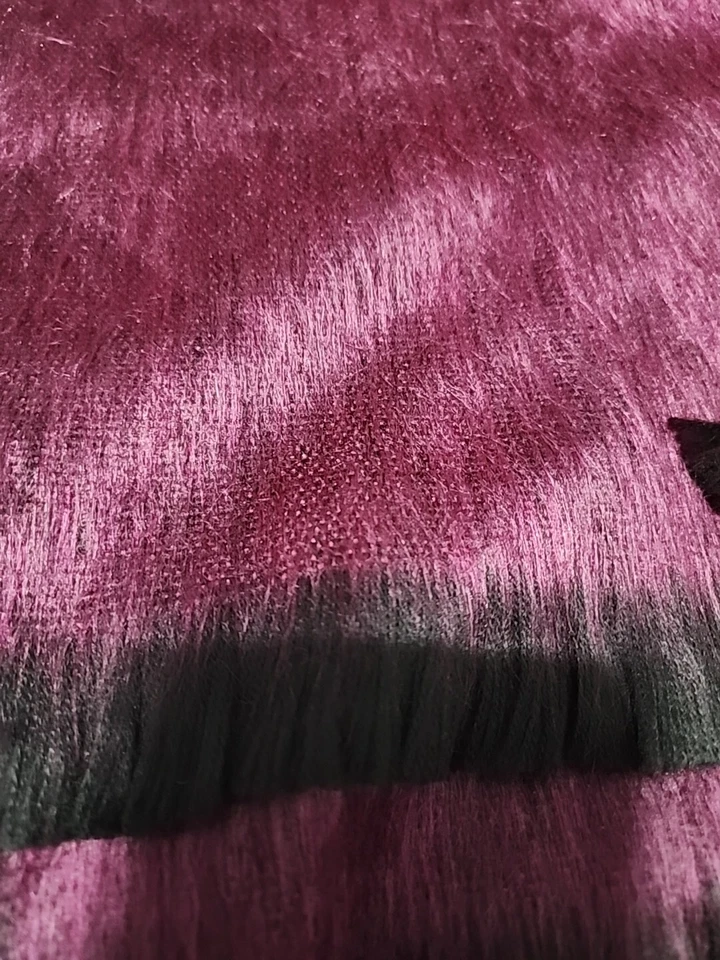 Shupaca Alpaca Blend Black Cherry Fring Scarf Soft As Silk NWT 78" long - Image 4 of 4