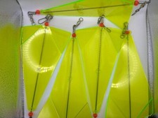5 NEW 8" DELTA TACKLE (GIBBS) INLINE FLASHER BLANKS ADD YOUR OWN MYLAR & SAVE $S