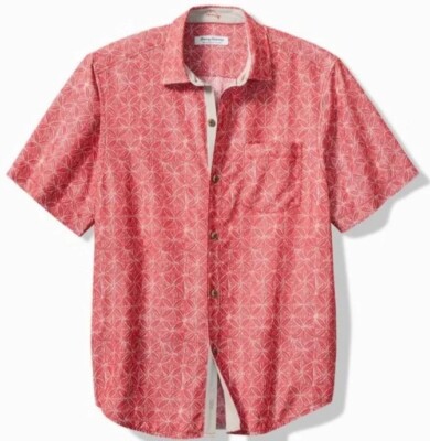 TOMMY BAHAMA Coconut Point FLEUR DE GEO CAMP Shirt $128, LARGE, L