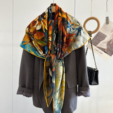 70 Cashmere  30 Silk Wrap Scarf Shawl museum Double Face Kerchief 135X135cm