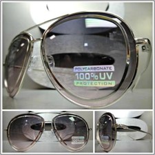 Men's or Women CLASSIC VINTAGE RETRO Modern Style SUNGLASSES Silver Metal Frame