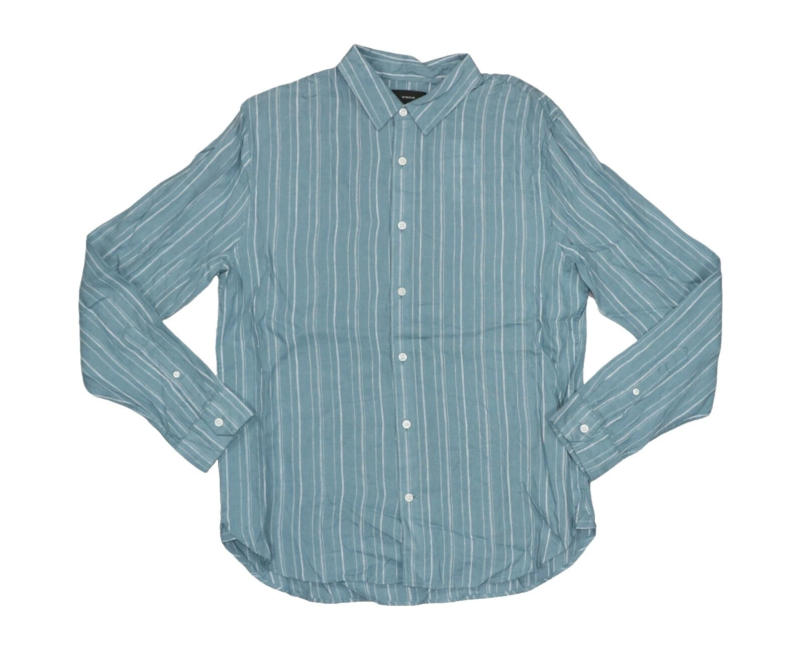 Vince Linen Long Sleeve Casual Button-Down Shirts for Men