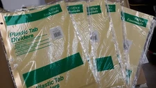 5 Sets Plastic Clear Tab Binder Dividers 8-1/2" x 11" Office Supplies 5 Tabs/Set