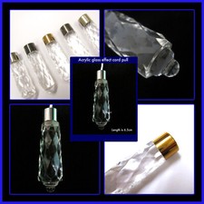 Light Blind Cord Pull - Glass effect clear acrylic teardrop design Bathroom use