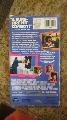 HOWARD STERN PRIVATE PARTS SCREENER VHS TAPE (NEVER PLAYED) - Picture 2 of 3