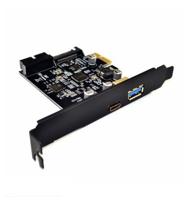 3 in 1 Internal 19P 20pin USB3.0 + USB3.1 Type C + USB3.0 Type A PCI-e Card 