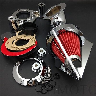 Bullet Air Cleaner For 08-12 Harley Dyna Electra Glide Flhx Road King Chrome