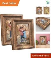 Stylish 2-Pack 4x6 Rustic Picture Frames – Ideal Gift for Cherished Memories