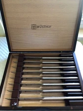 WUSTHOF 8 PIECE STAINLESS STEEL MIGNON KNIVES /ORIGINAL CASE