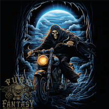 Skull Biker Motorcycle Motorbike Grim Reaper 10 Mens T-Shirt 100 Cotton