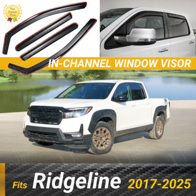 Fits Honda Ridgeline In-Channel Rain Guards Window Visor Shade Deflector