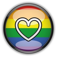 LGBT Rainbow Heart Symbol Car Bumper Sticker Decal
