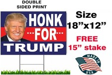 DONALD TRUMP 2024 YARD SIGN 18"x12" FREE STAKE HONK KEEP AMERICA GREAT