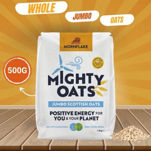 Mornflake Mighty Jumbo Scottish Oats with Positive Energy and Tasty 500g X 4 - Picture 1 of 1