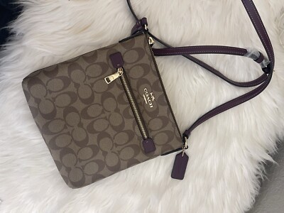 COACH* Signature Mini Rowan File Bag Burgundy CF340 Read