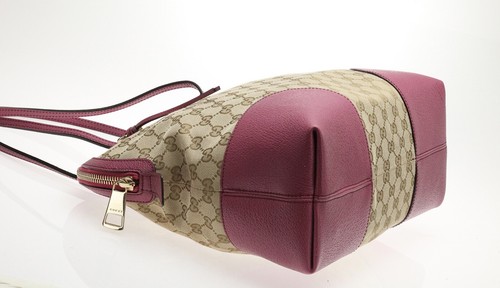 GUCCI "Bree Dome" GG Monogram, Beige Canvas with Mauve leather accents, Medium - Picture 2 of 12