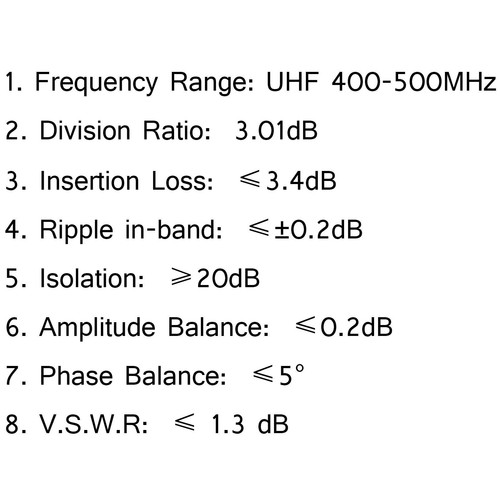 1 szt. UHF 2-drożny rozdzielacz zasilania anteny 400-500MHZ Radio Repeater Power Diveder H - Zdjęcie 6 z 6