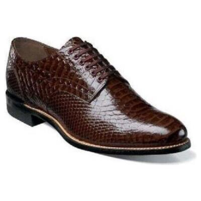 Stacy Adams Madison Anaconda Print Leather Mens Shoes Brown  display picture 2