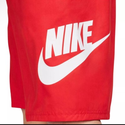 New S Nike Sportswear Club Woven Athletic Big Swoosh Shorts Red