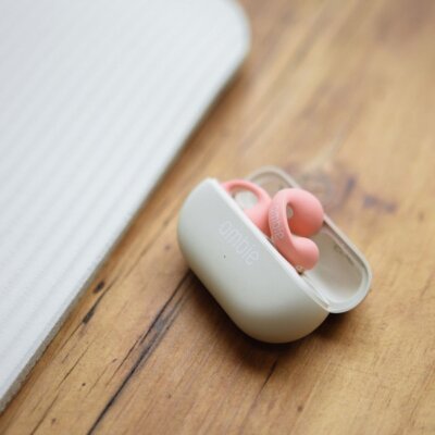 ambie wireless earphones sound earcuffs Bluetooth flamingo