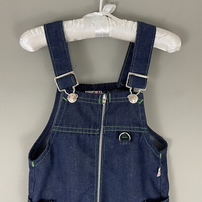 Vintage BILLY THE KID Denim Overalls Sz 4T Pants Zip Front