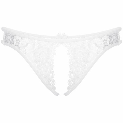 Sexy Mens Lingerie Sissy Lace Floral Crotchless T-back Thong Low-rise Underwear - Picture 4 of 33