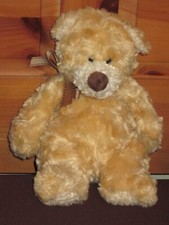 AURORA WORLD PLUSH BEAR 11" LIGHT BROWN , DARK BROWN NOSE STUFFED SO SOFT LN