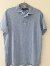 Polo Ralph Lauren Shirt Mens Large Blue Short Sleeve Custom Slim Fit Golf Polo