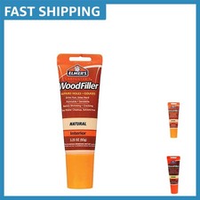 Carpenter's Wood Filler Tube, 3.25 oz Natural Paste for Smooth Finishes