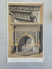 Antique Victorian Stove Design Print – Ornate Fireplace by A. Stevens 