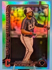 2025 Topps Update Aqua Rainbow Foil #US142 Johnathan Rodriguez Guardians